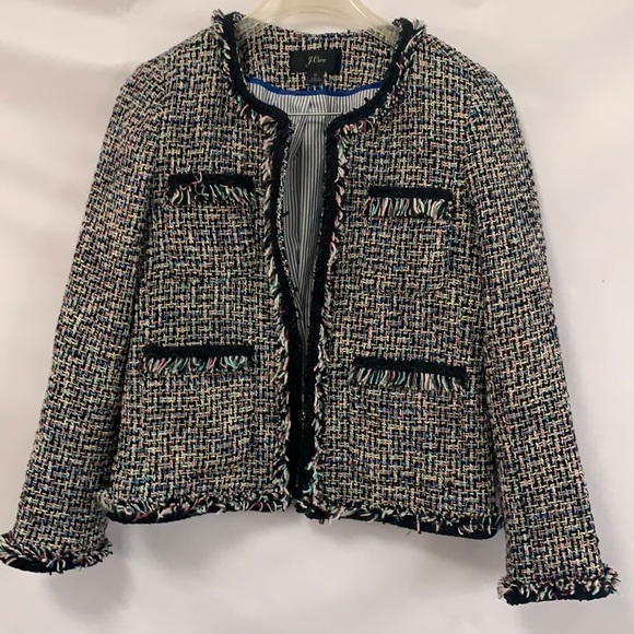 J. CREW WOOL BOUCLE TWEED / BLAZER SIZE 0